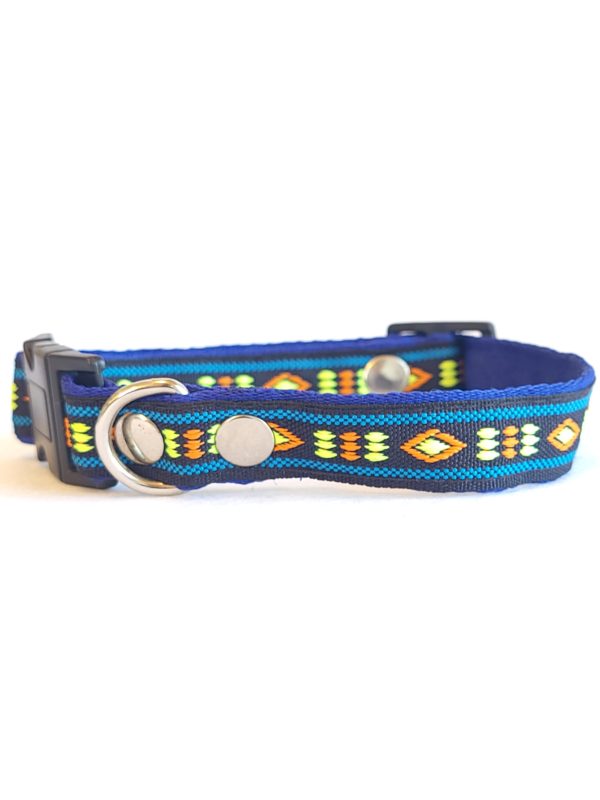 FURRY PATITAS BLUE/ORANGE ADJUSTABLE COLLAR