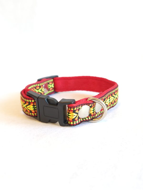 FURRY PATITAS RED/ YELLOW ADJUSTABLE COLLAR