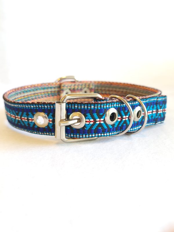 FURRY PATITAS BLUE/RED BUCKLE COLLAR