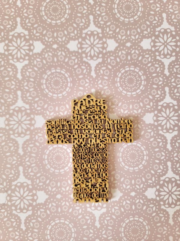 PADRE NUESTRO WOODEN CROSS - Image 2